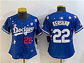 Women's Los Angeles Dodgers #22 Clayton Kershaw Royal 2025 Tokyo Series Limited Stitched Jersey,baseball caps,new era cap wholesale,wholesale hats